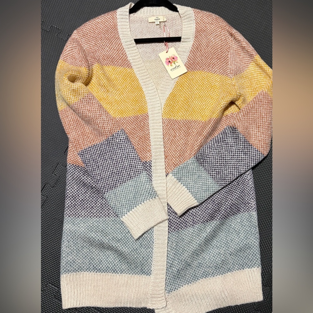 Entro Women's Colorful Striped Cardigan
